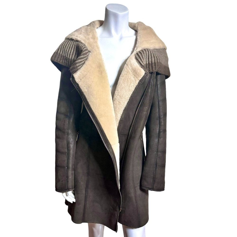 100% Spanish Merino Shearling Leather Coat by Aston NY